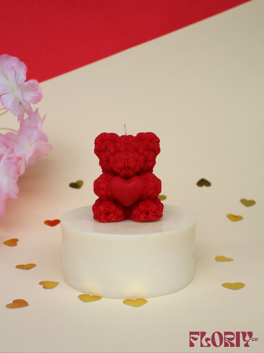 Rosette Teddy Candle