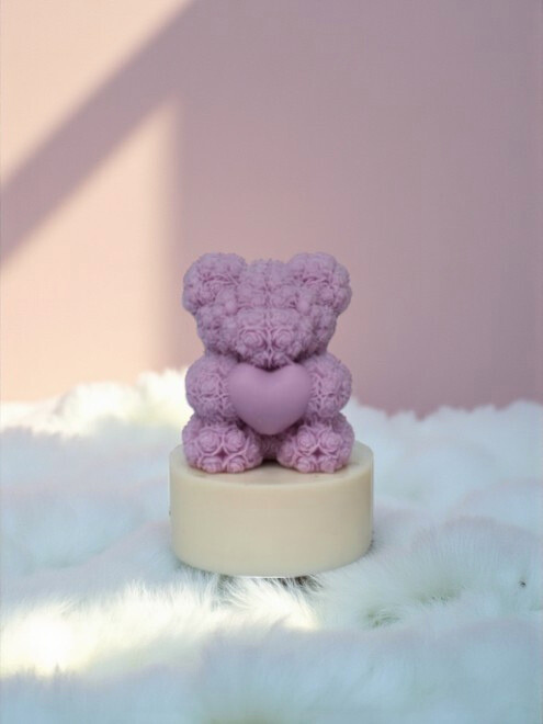 Rosebear heart Candle