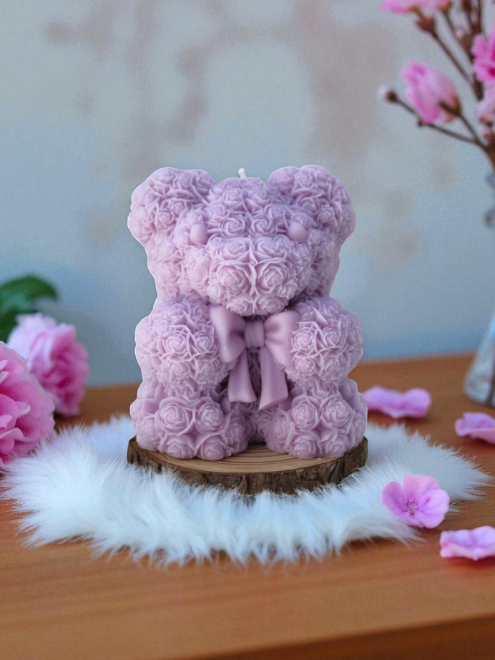 RoseBear Bow Candle