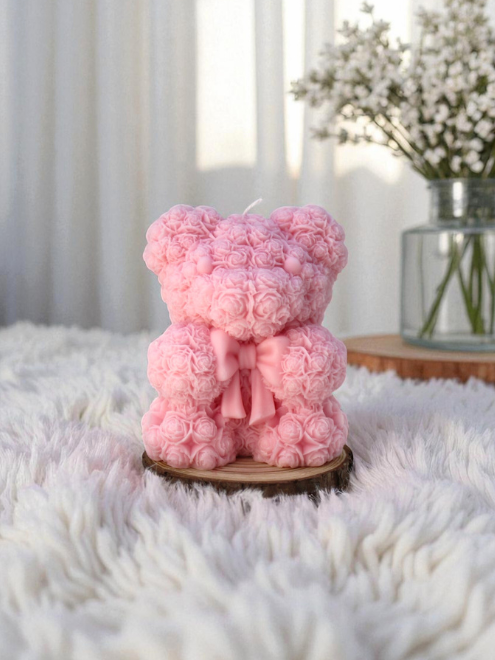 RoseBear Bow Candle