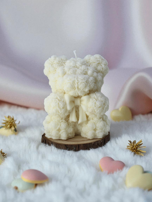 RoseBear Bow Candle
