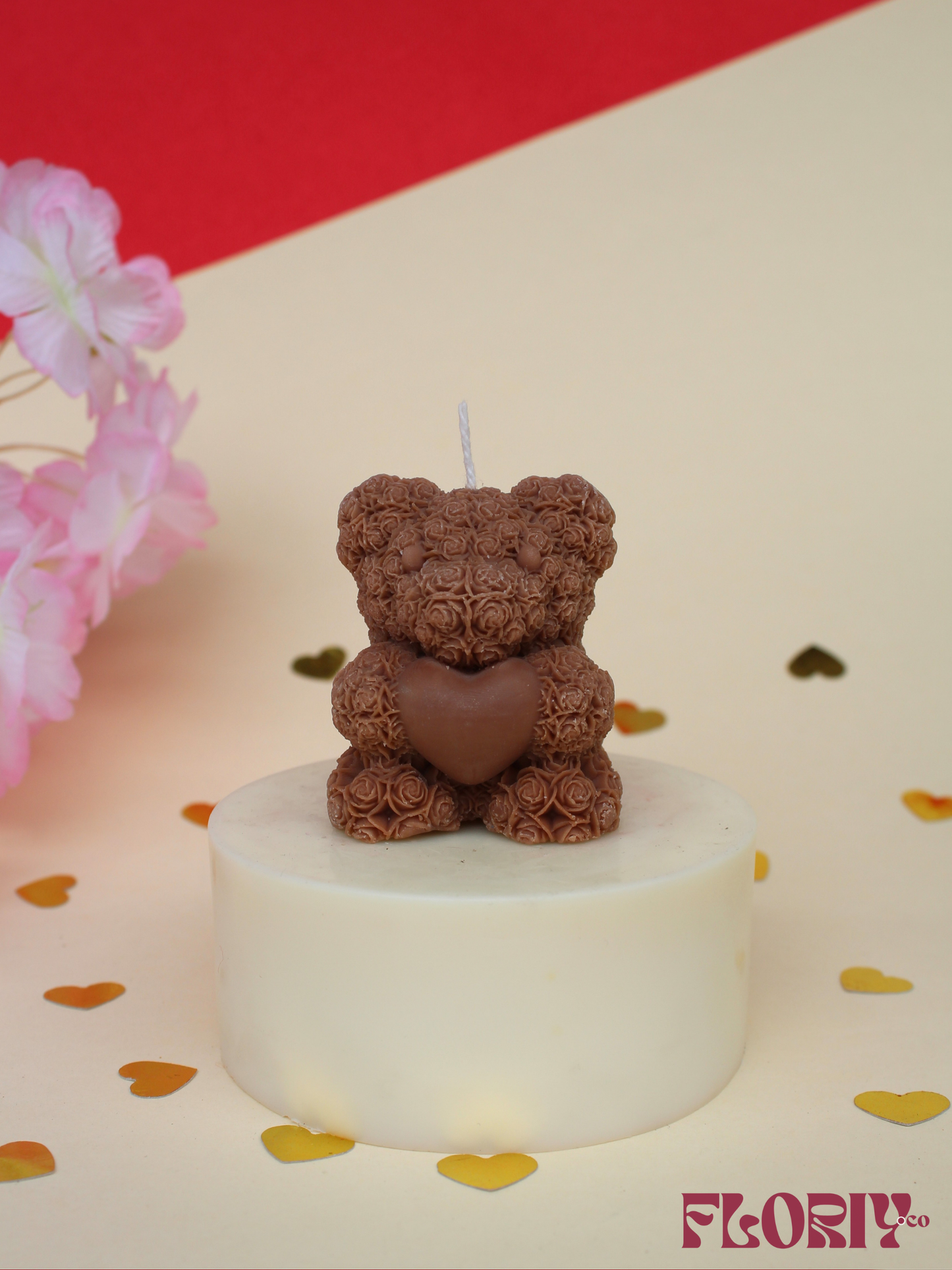 Rosette Teddy Candle