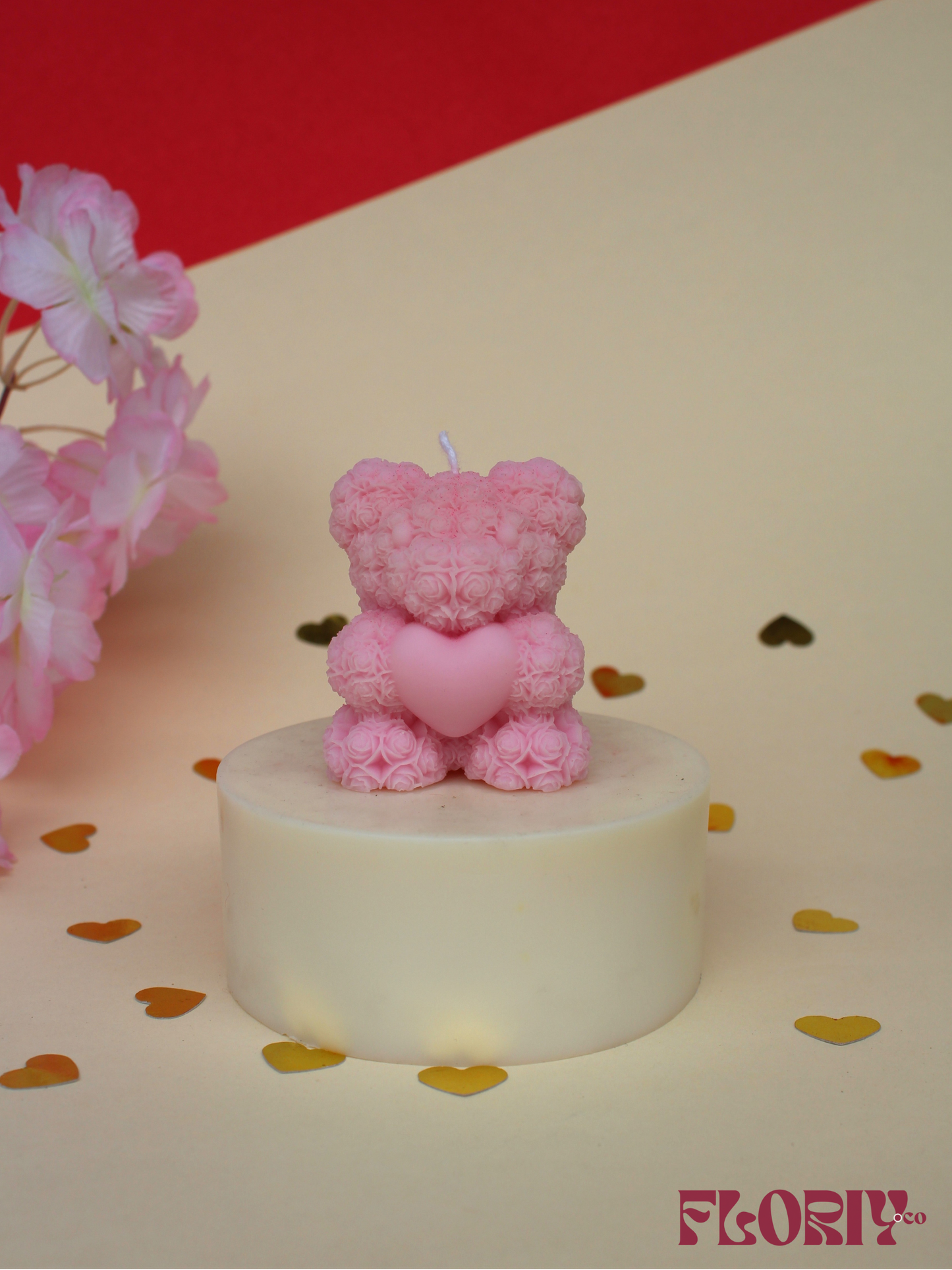 Rosette Teddy Candle