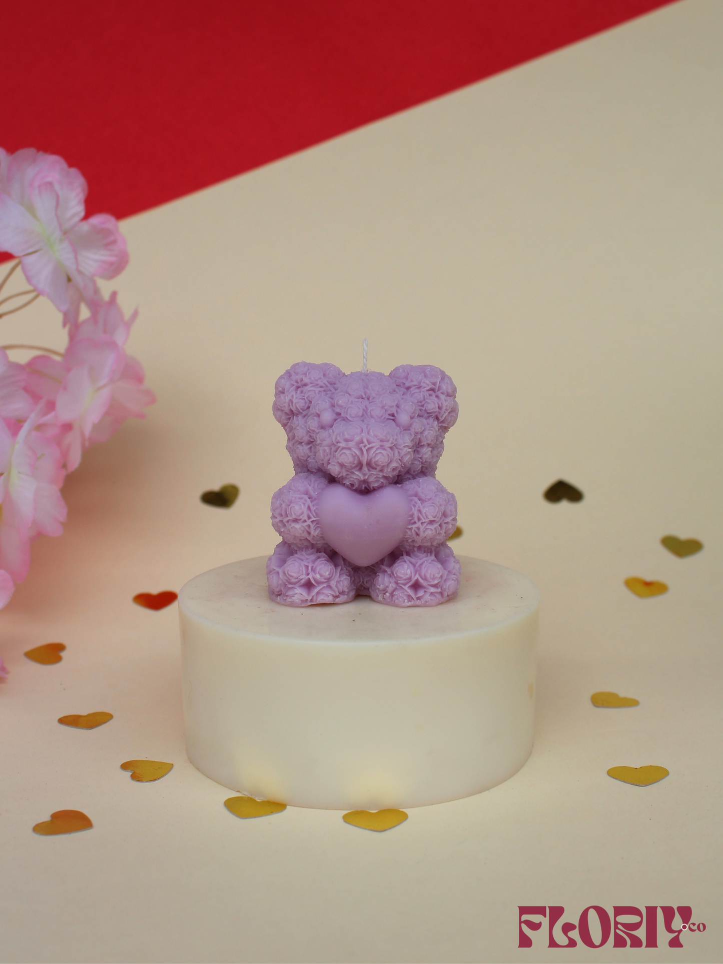 Rosette Teddy Candle