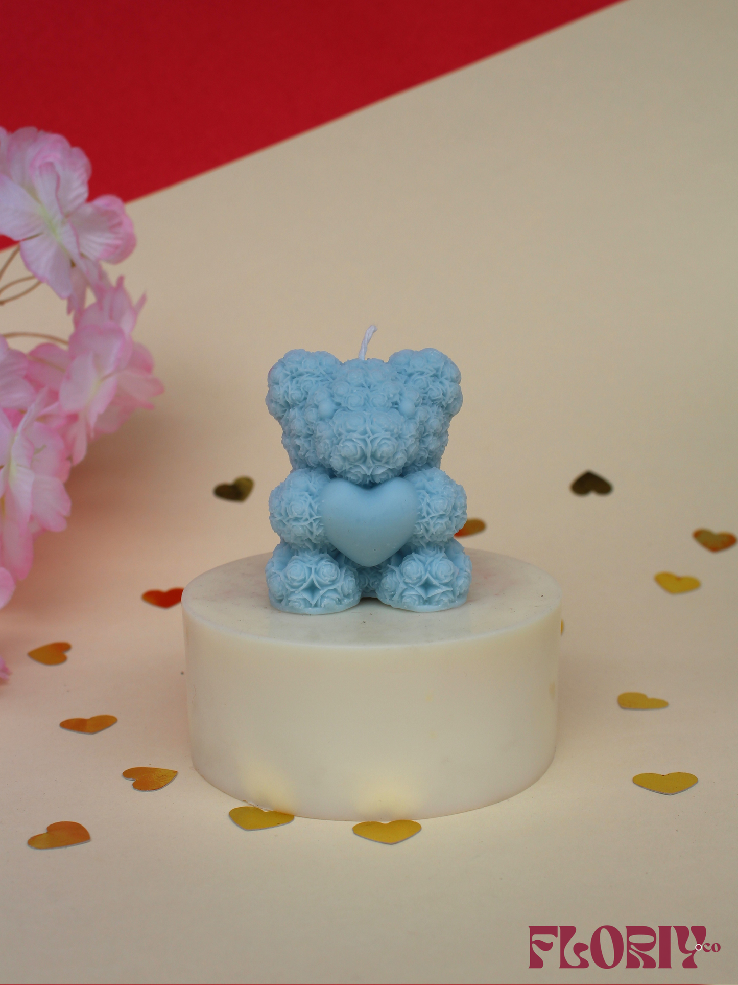 Rosette Teddy Candle