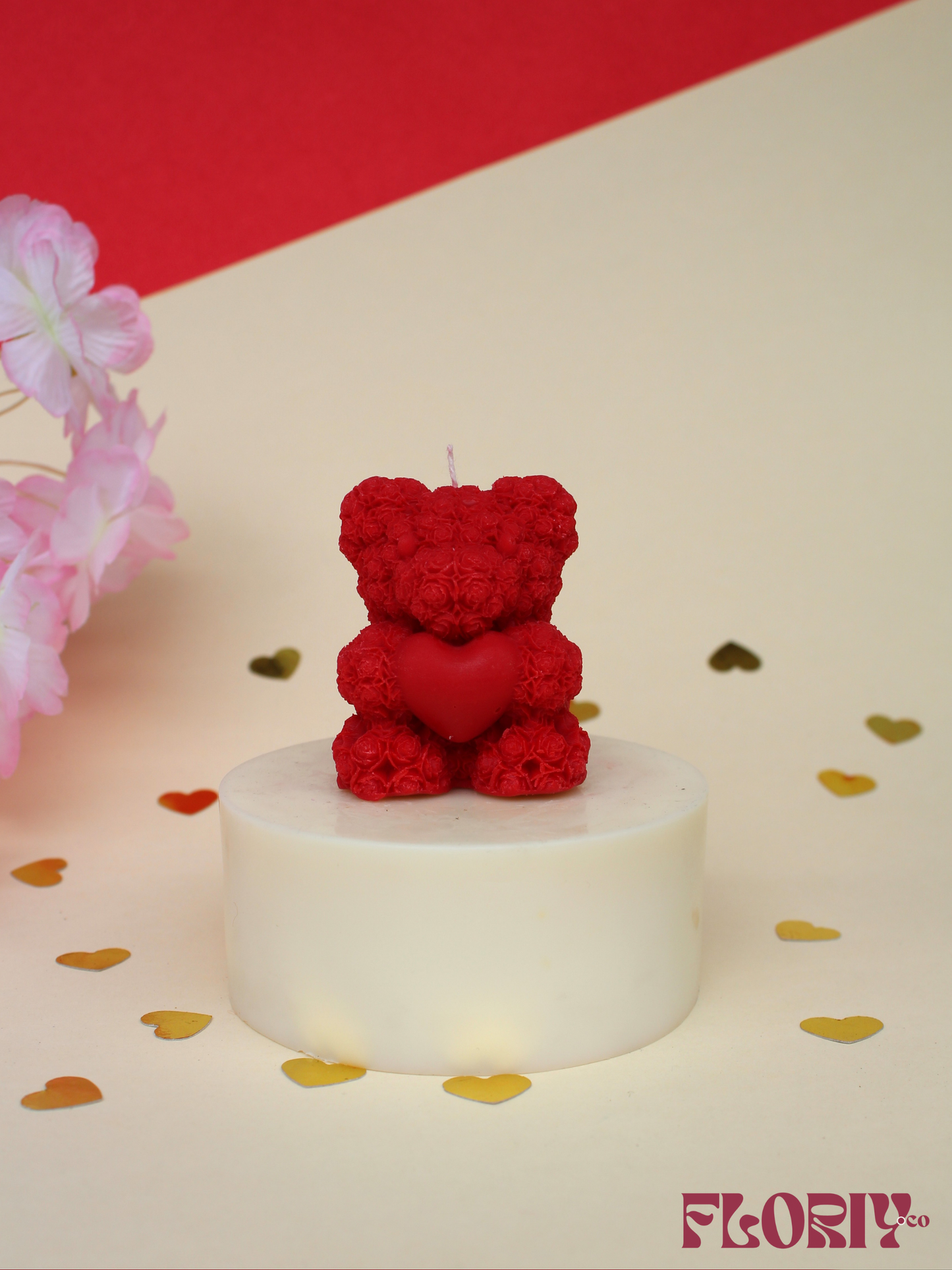 Rosette Teddy Candle
