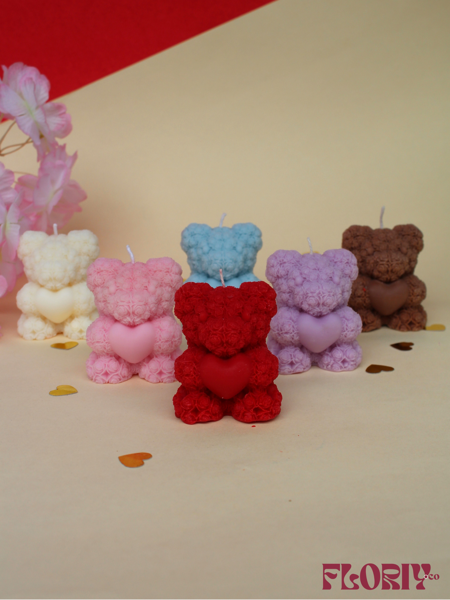 Rosette Teddy Candle