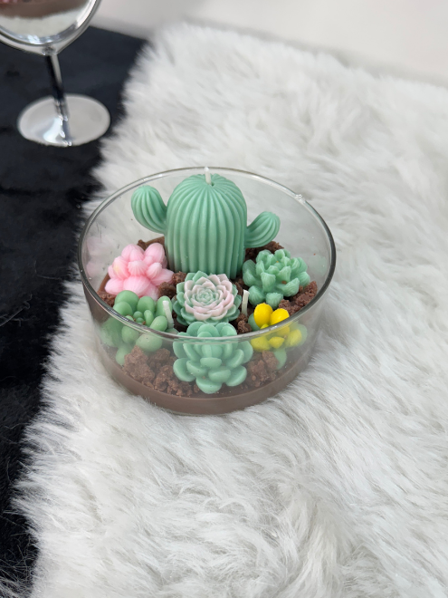 Cactus Garden Candle Bowl
