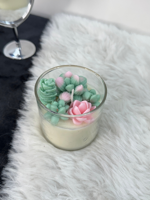 Succulent Glass Candle