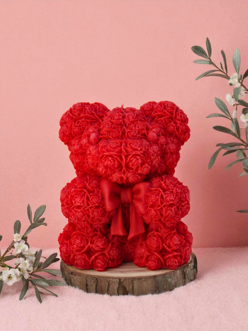 RoseBear Bow Candle