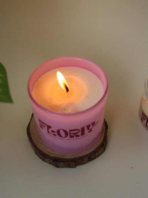 Pink Crystal Jar Candle