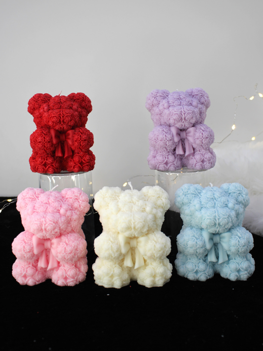 RoseBear Bow Candle