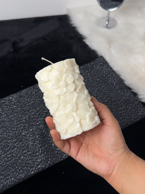 Floral Pillar Candle