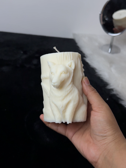 Wolf Pillar Candle