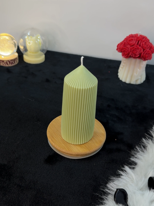 Stripped Pillar Candle